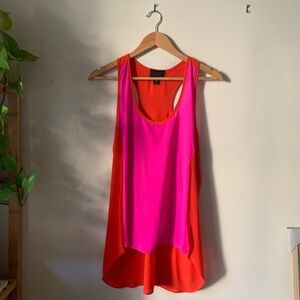 atina cristina // designer high-low flowing tank in pink + red